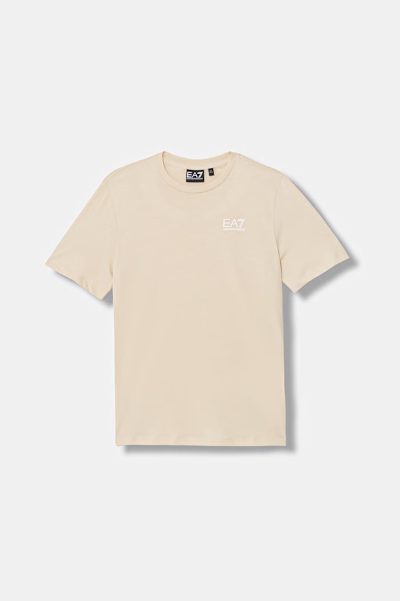 EA7 Emporio Armani tricou de bumbac pentru copii print bej 7B000020.AF10378