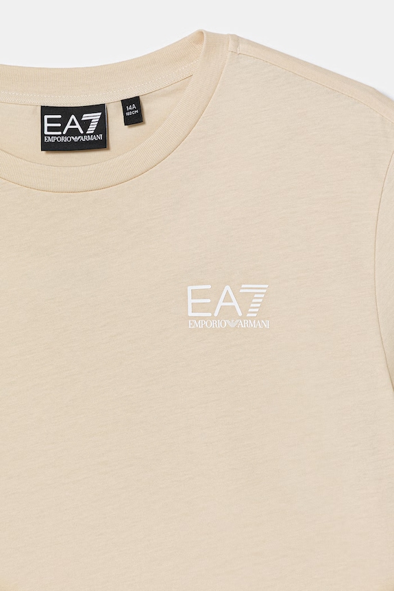 Băieți EA7 Emporio Armani tricou de bumbac pentru copii 7B000020.AF10378 bej