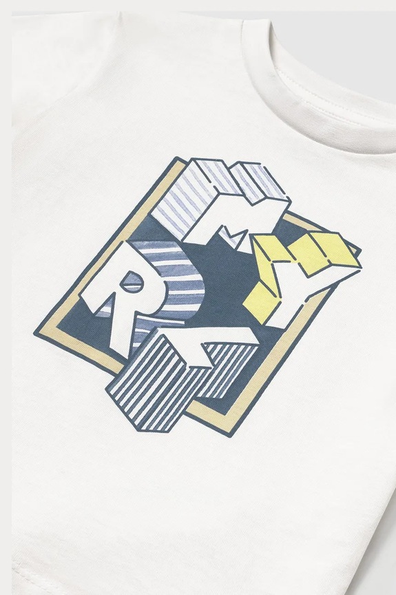 Chłopiec Mayoral t-shirt bawełniany dziecięcy 106.3E.Baby.PPYA biały