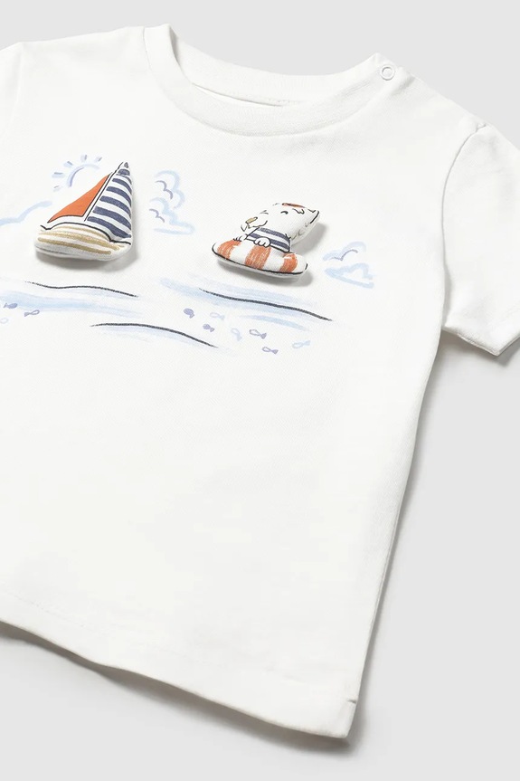 Chłopiec Mayoral t-shirt bawełniany dziecięcy 1059.3E.Baby.PPYA biały