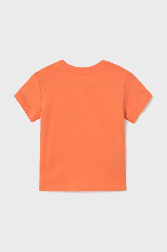 Mayoral t-shirt bawełniany dziecięcy 1063.3H.Baby.PPYA pomarańczowy SS25