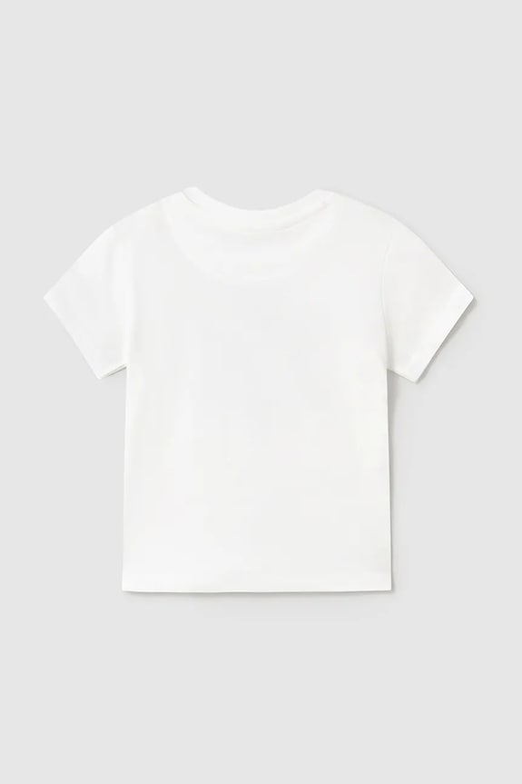 Παιδικό βαμβακερό μπλουζάκι Mayoral 1064.3H.Baby.PPYA λευκό SS25