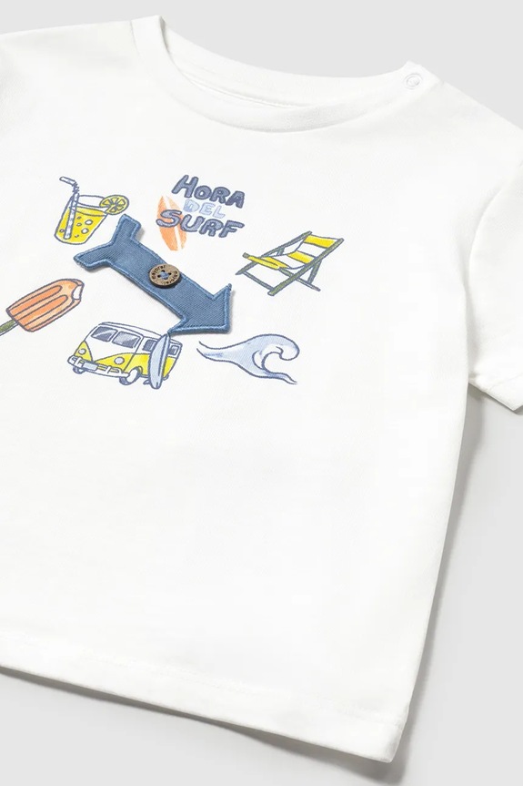 Αγορίστικα Παιδικό βαμβακερό μπλουζάκι Mayoral 1064.3H.Baby.PPYA λευκό