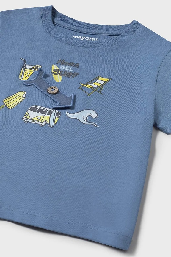 Chłopiec Mayoral t-shirt bawełniany dziecięcy 1064.3H.Baby.PPYA niebieski