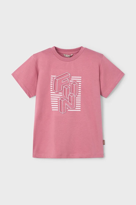 Mayoral tricou de bumbac pentru copii print roz 3027.5C.Mini.PPYA