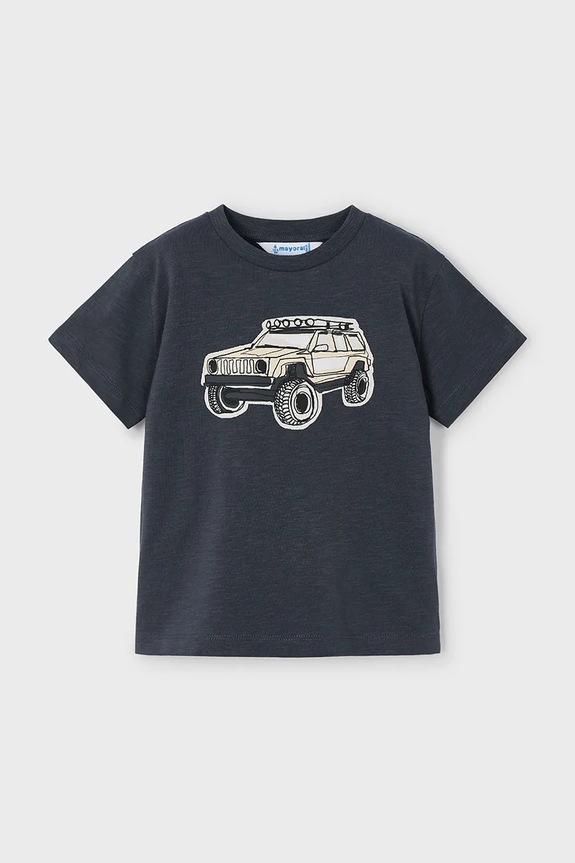 Детска памучна тениска Mayoral 3031.5E.Mini.PPYA черен SS25