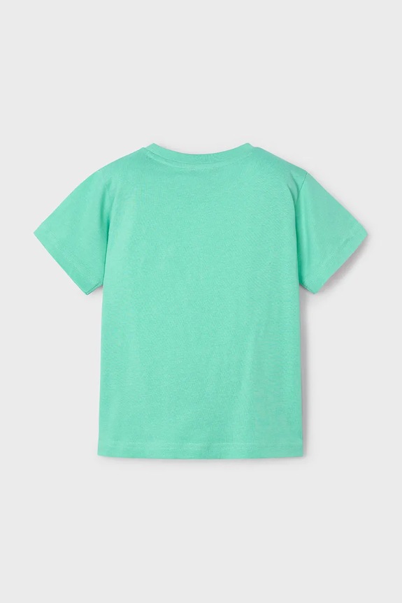 Mayoral t-shirt bawełniany dziecięcy 3036.5F.Mini.PPYA zielony SS25