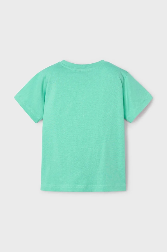 Mayoral t-shirt bawełniany dziecięcy 3036.5F.Mini.PPYA zielony SS25