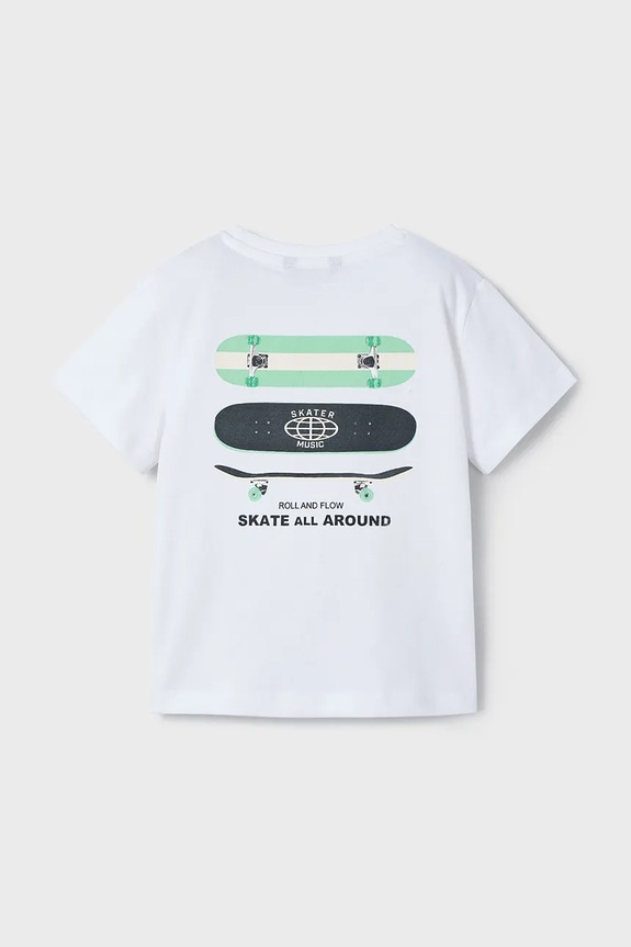 Dětské bavlněné tričko Mayoral 3039.5G.Mini.PPYA bílá SS25