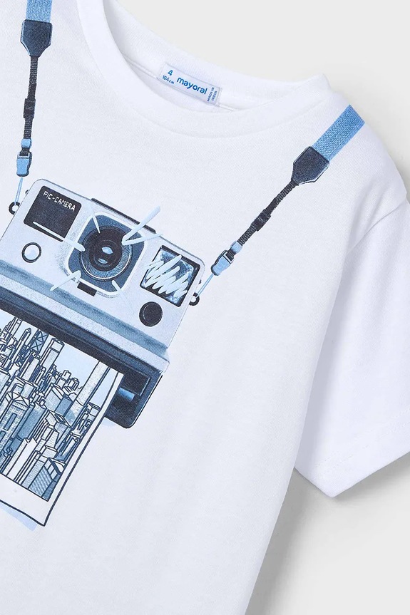 Chłopiec Mayoral t-shirt bawełniany dziecięcy 3044.5H.Mini.PPYA niebieski
