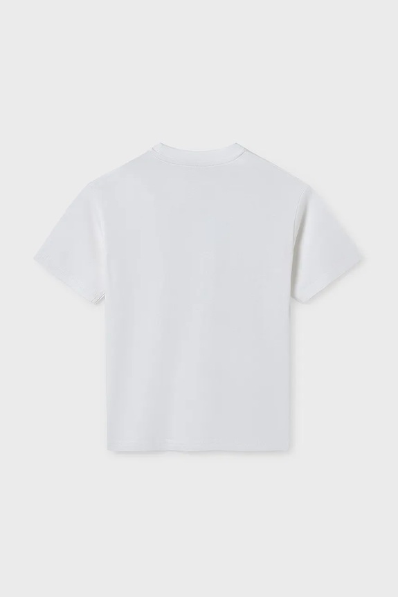 Mayoral t-shirt bawełniany dziecięcy 6007.7D.Junior.PPYA beżowy SS25