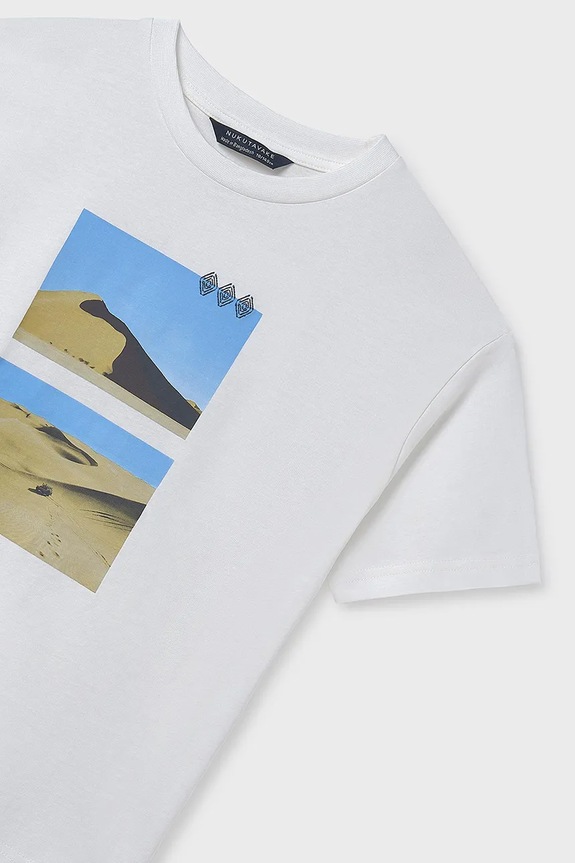 Chłopiec Mayoral t-shirt bawełniany dziecięcy 6007.7D.Junior.PPYA beżowy