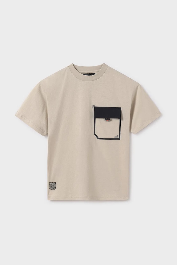 Mayoral t-shirt dziecięcy 6012.7E.Junior.PPYA beżowy SS25