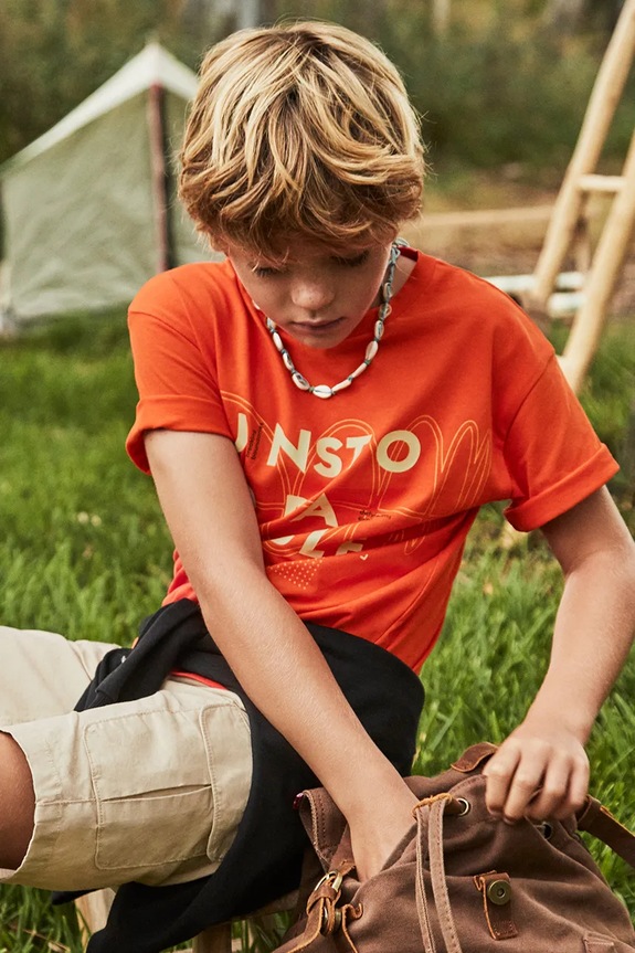 Mayoral t-shirt bawełniany dziecięcy nadruk pomarańczowy 6013.7E.Junior.PPYA