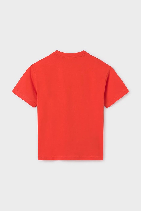 Chłopiec Mayoral t-shirt bawełniany dziecięcy 6013.7E.Junior.PPYA pomarańczowy
