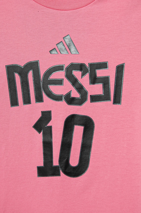 Detské bavlnené tričko adidas Performance MESSI ružová JM3552