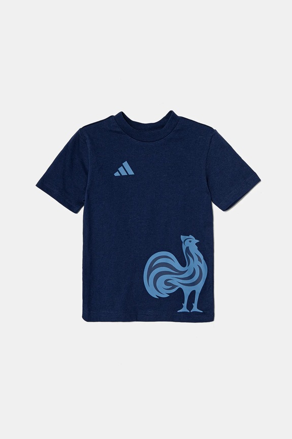 adidas Performance t-shirt bawełniany dziecięcy nadruk niebieski JN4151