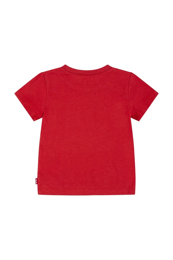 Μωρό βαμβακερό μπλουζάκι Levi's LOGO CHAMBRAY APPLIQUE TEE 6EM317 κόκκινο SS25