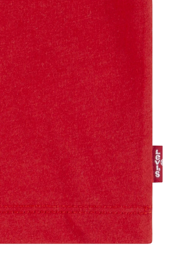 Μωρό βαμβακερό μπλουζάκι Levi's LOGO CHAMBRAY APPLIQUE TEE κόκκινο 6EM317