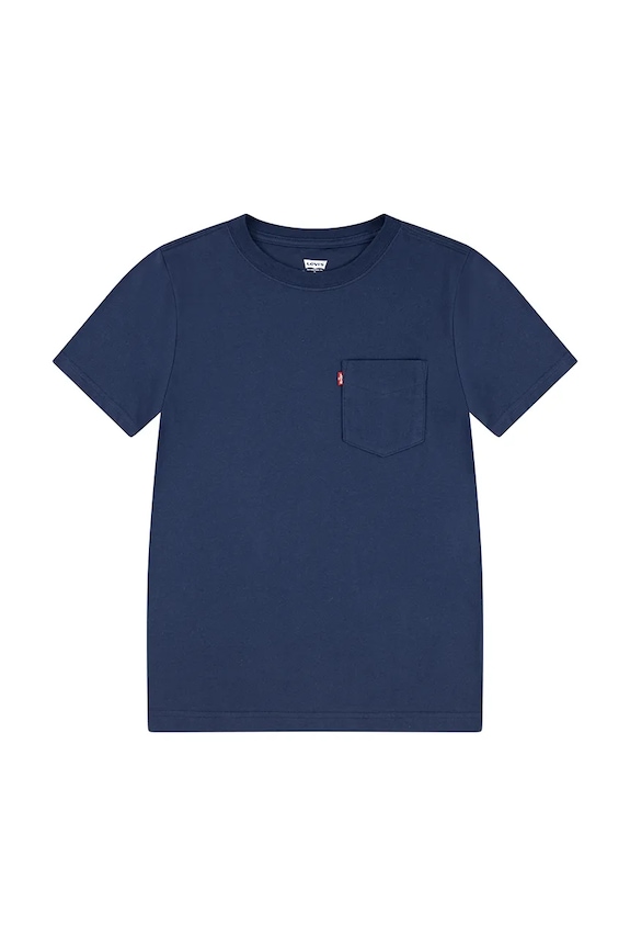 Dětské bavlněné tričko Levi's SUNSET POCKET TEE kulatý námořnická modř 8EM359