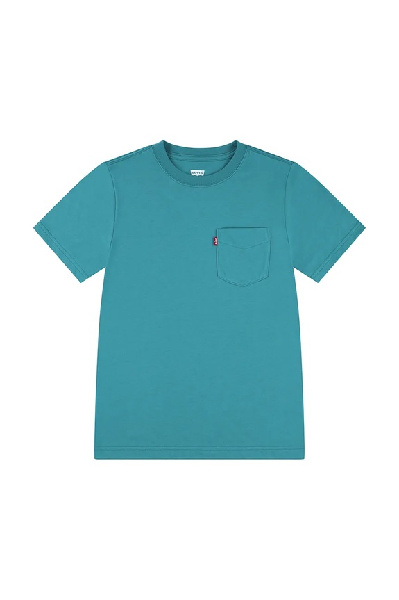 Levi's t-shirt bawełniany dziecięcy SUNSET POCKET TEE bawełna turkusowy 9EM359