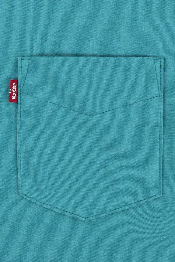 Chłopiec Levi's t-shirt bawełniany dziecięcy SUNSET POCKET TEE 9EM359 turkusowy