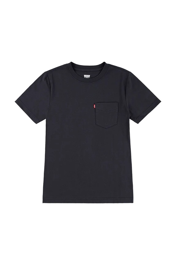 Dječja pamučna majica kratkih rukava Levi's SUNSET POCKET TEE pamuk crna 9EM359