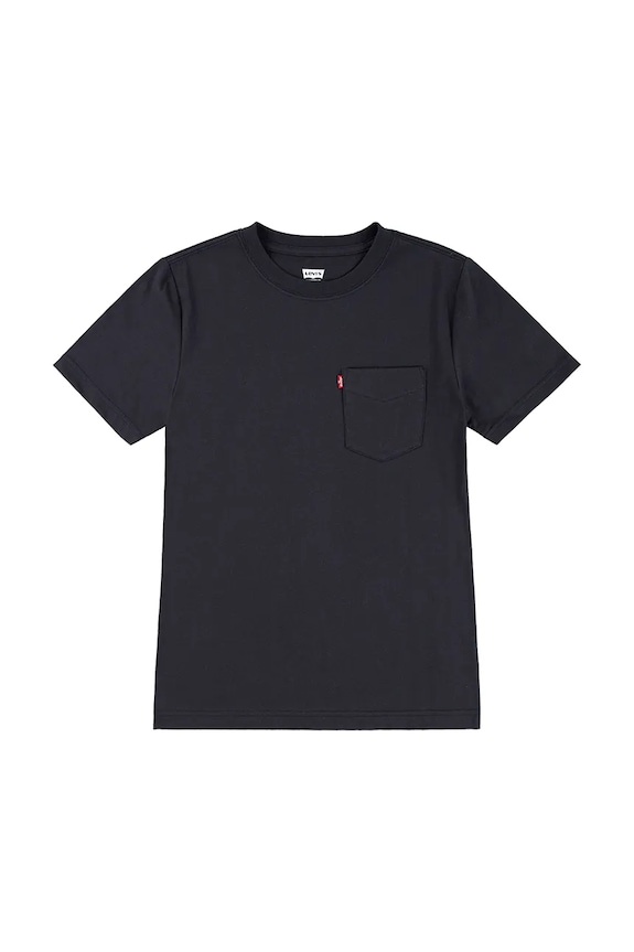 Dječja pamučna majica kratkih rukava Levi's SUNSET POCKET TEE pamuk crna 9EM359