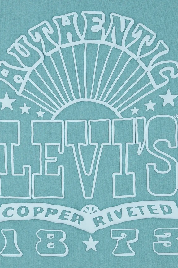 Αγορίστικα Παιδικό μπλουζάκι Levi's SUN BURST TEE 8EM655 τιρκουάζ