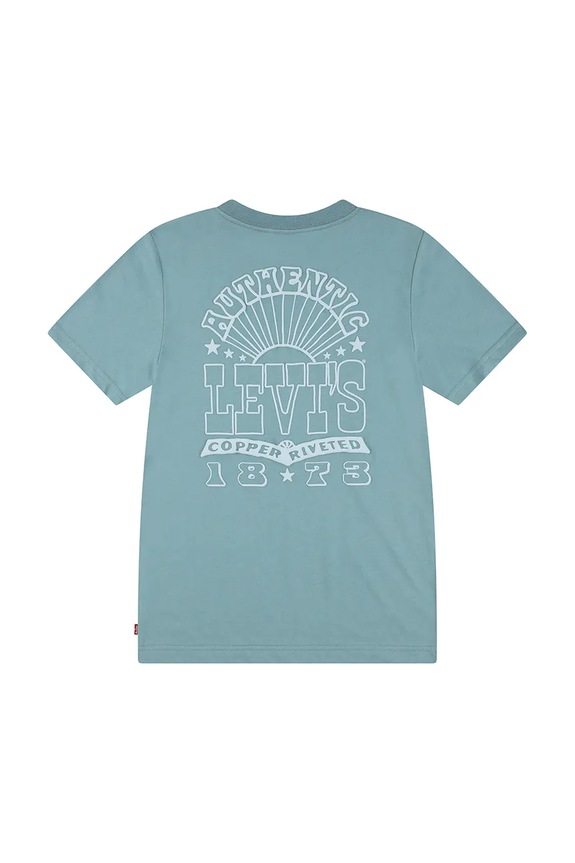 Αγορίστικα Παιδικό μπλουζάκι Levi's SUN BURST TEE 9EM655 τιρκουάζ