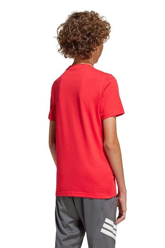 adidas t-shirt bawełniany dziecięcy JM8233 czerwony