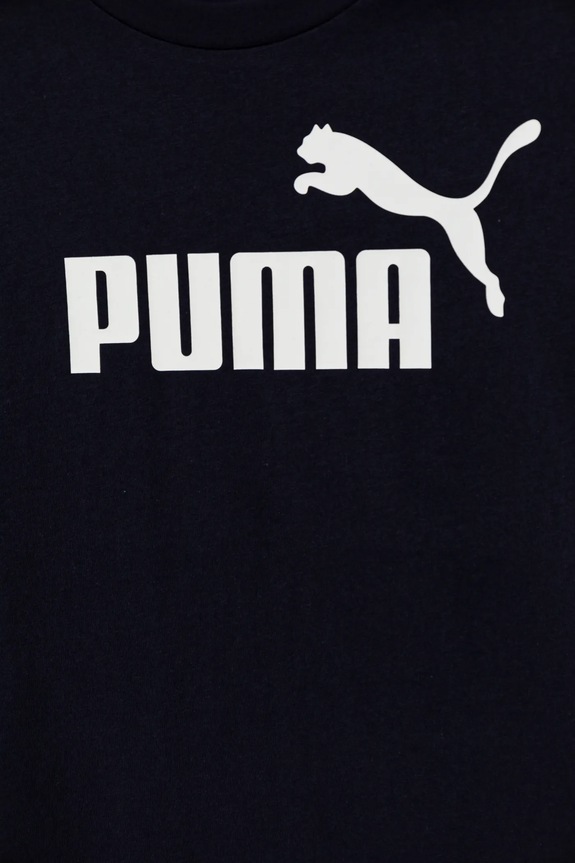 Puma t-shirt bawełniany dziecięcy ESS No. 1 Logo Tee granatowy 684906