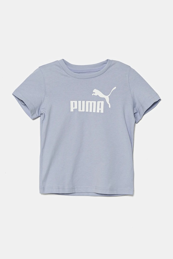Otroška bombažna kratka majica Puma ESS No. 1 Logo Tee Okrogel modra 684930