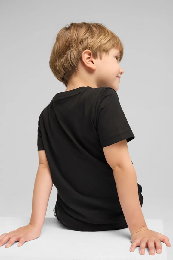 Otroška bombažna kratka majica Puma ESS No. 1 Logo Tee 684930 črna