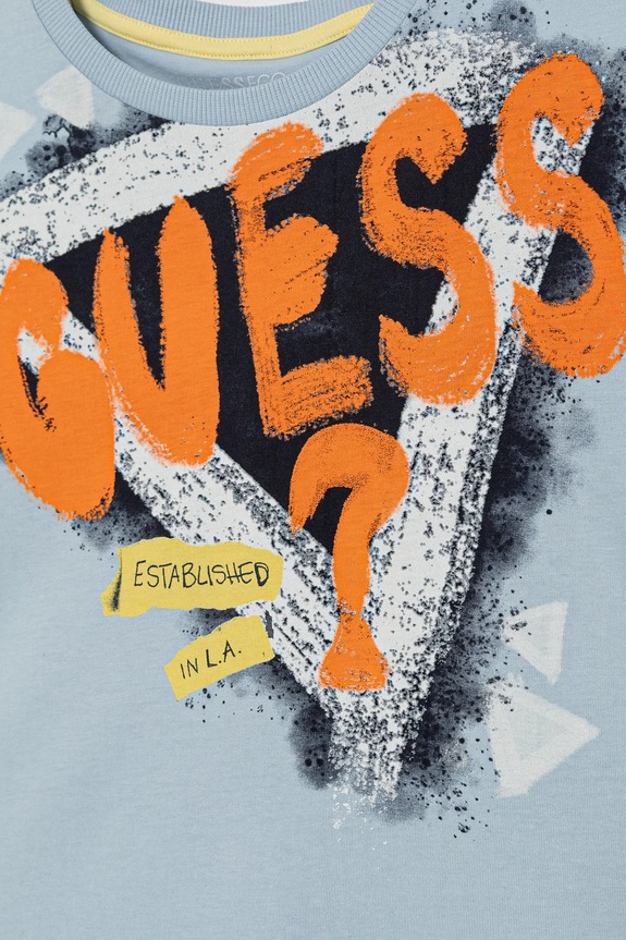 Αγορίστικα Παιδικό βαμβακερό μπλουζάκι Guess L5GI00.K8HM4.PPYA μπλε