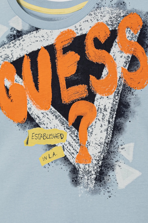 Αγορίστικα Παιδικό βαμβακερό μπλουζάκι Guess L5GI00.K8HM4.PPYA μπλε