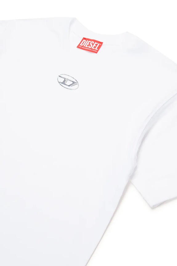 Dečki Otroška bombažna kratka majica Diesel TMARCUS OVER T-SHIRT J02022 bela