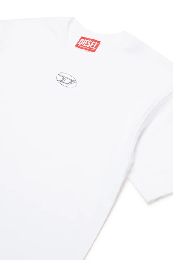Dečki Otroška bombažna kratka majica Diesel TMARCUS OVER T-SHIRT J02022 bela
