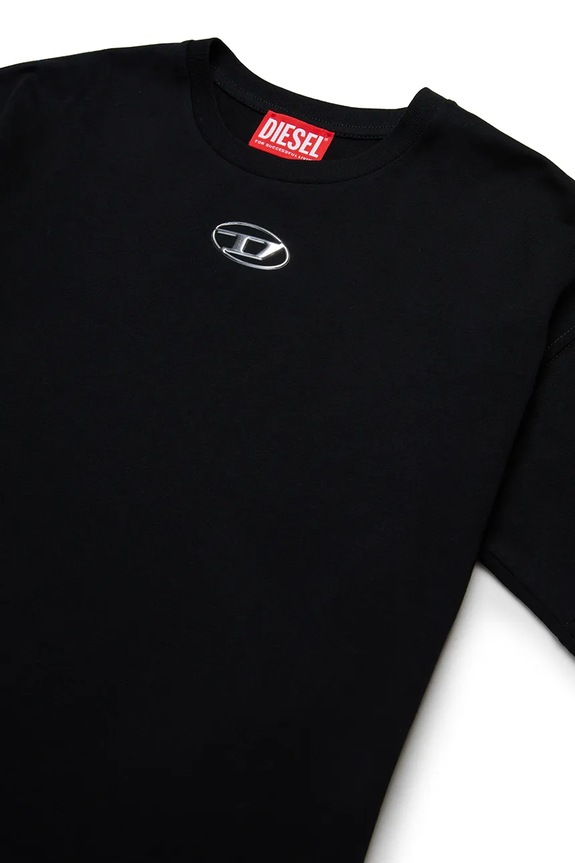 Băieți Diesel tricou de bumbac pentru copii TMARCUS OVER T-SHIRT J02022 negru