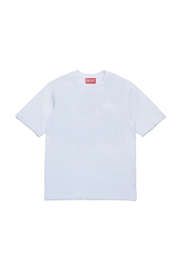 Παιδικό βαμβακερό μπλουζάκι Diesel TBOGGYMEGOVALD OVER T-SHIRT στάμπα λευκό J02276