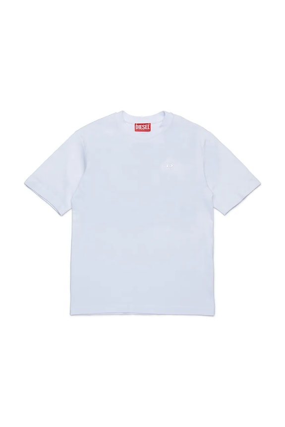 Παιδικό βαμβακερό μπλουζάκι Diesel TBOGGYMEGOVALD OVER T-SHIRT στάμπα λευκό J02276
