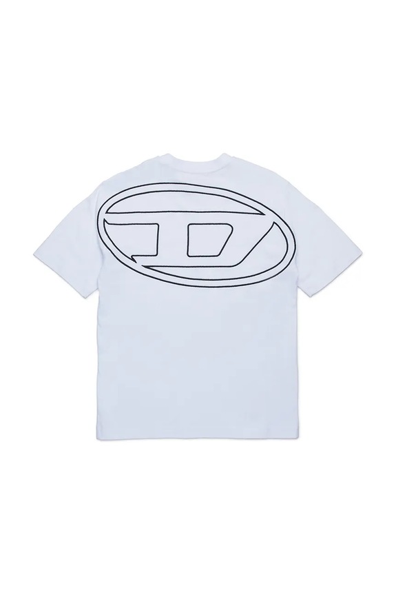 Παιδικό βαμβακερό μπλουζάκι Diesel TBOGGYMEGOVALD OVER T-SHIRT J02276 λευκό SS25