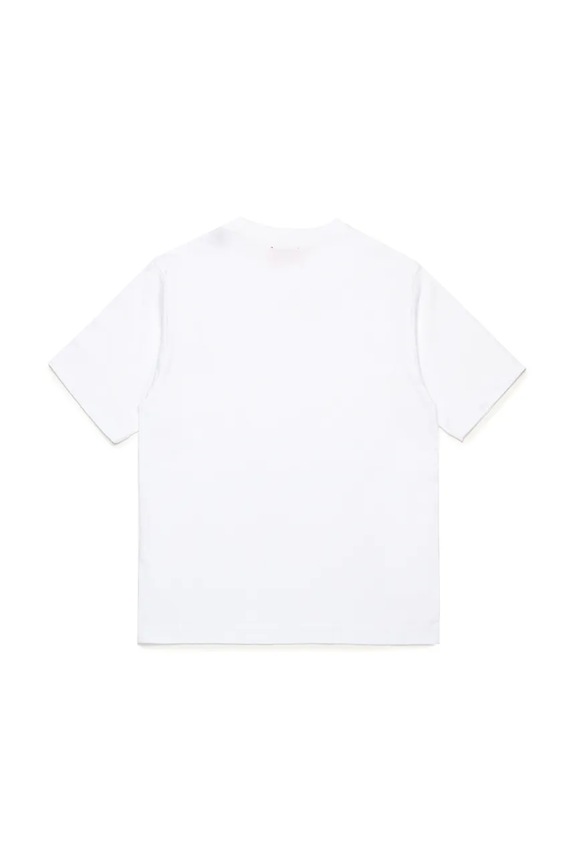 Детска памучна тениска Diesel MTFIND OVER T-SHIRTS J02283 бял SS25