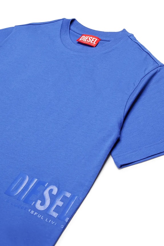 Chłopiec Diesel t-shirt bawełniany dziecięcy MTFIND OVER T-SHIRTS J02283 niebieski