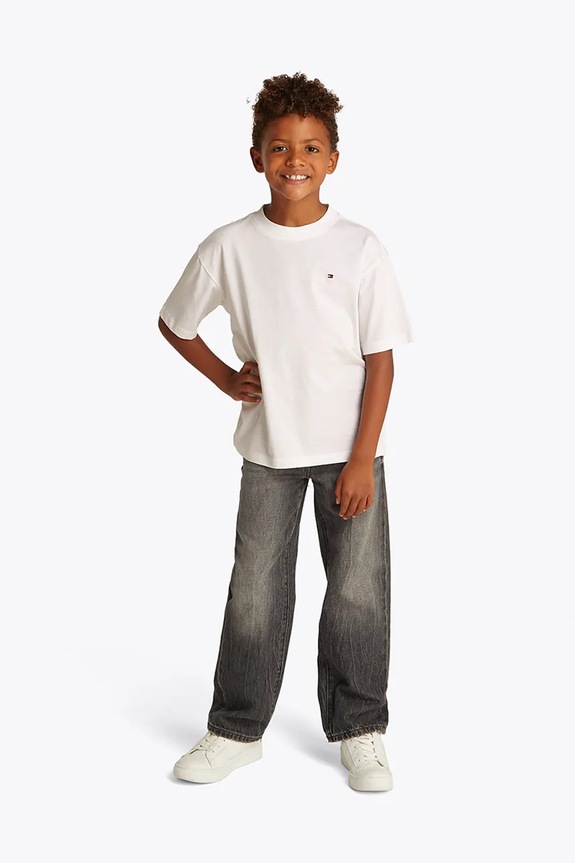 Detské bavlnené tričko Tommy Hilfiger bavlna biela KB0KB09646.PPYA