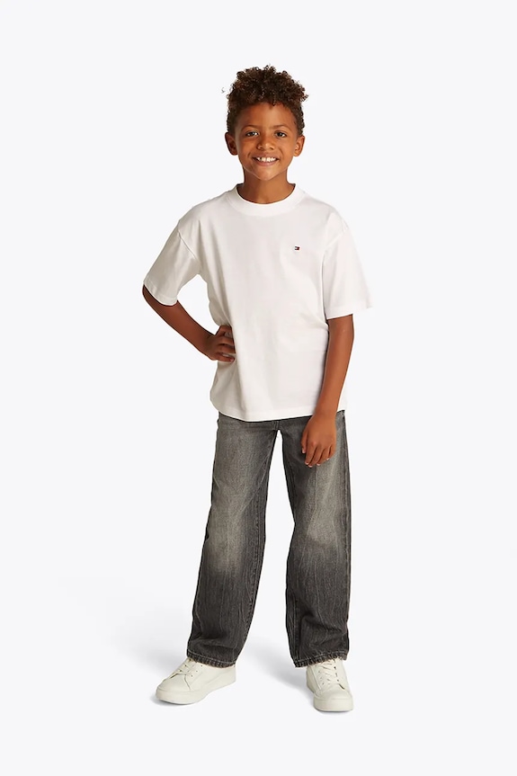 Detské bavlnené tričko Tommy Hilfiger bavlna biela KB0KB09646.PPYA