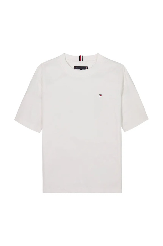 Detské bavlnené tričko Tommy Hilfiger KB0KB09646.PPYA biela SS25