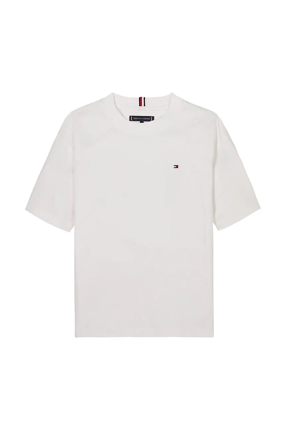 Detské bavlnené tričko Tommy Hilfiger KB0KB09646.PPYA biela SS25