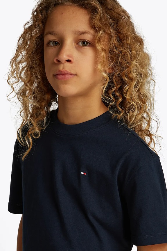 Detské bavlnené tričko Tommy Hilfiger KB0KB09646.PPYA tmavomodrá