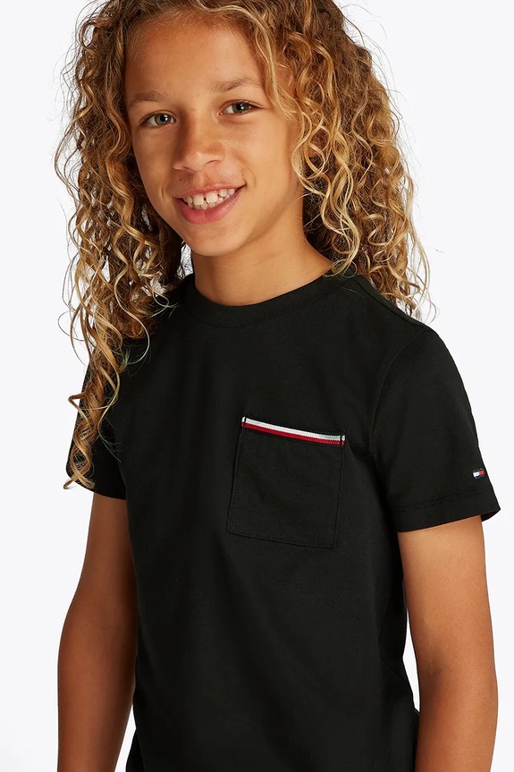 Dječja pamučna majica kratkih rukava Tommy Hilfiger KB0KB08817.128.176.PPYA crna